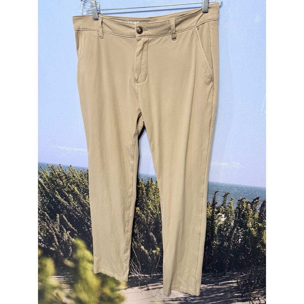 Mugsy Chino Pants Mens 33x34  Belmonts Casual Khaki Tan 5 Pocket Stretch Chino